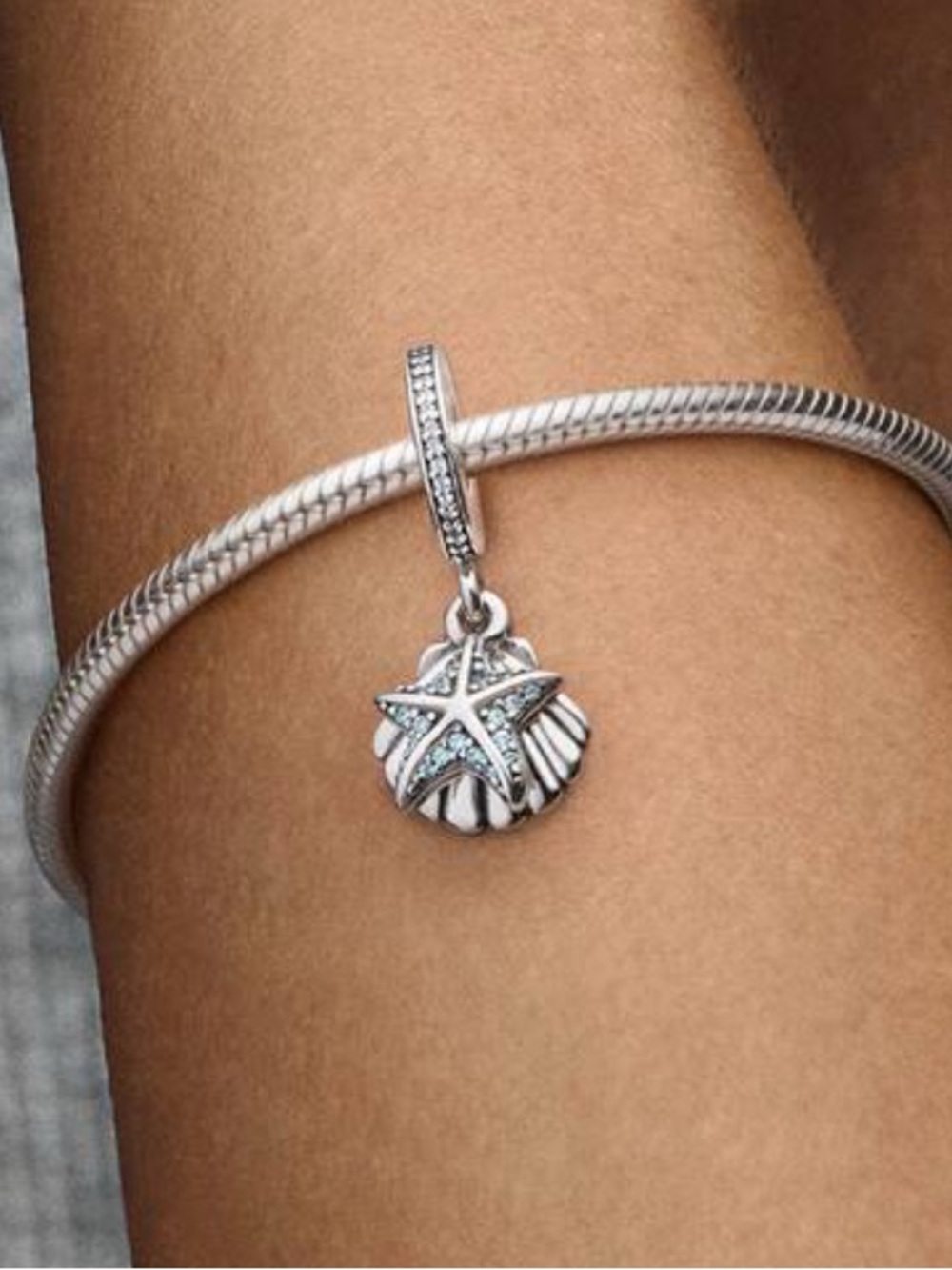 Pandora Starfish & Seashell Dangle Charm – Sterling Silver (S925 ALE)